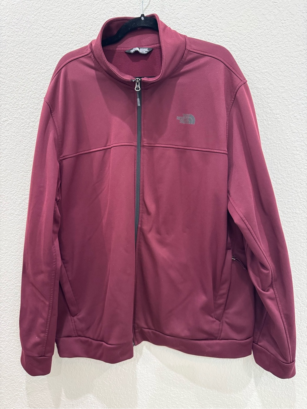 The North Face Mens XXL 2XL Burgundy Full Zip Fleece Jacket Hiking Outdoor
